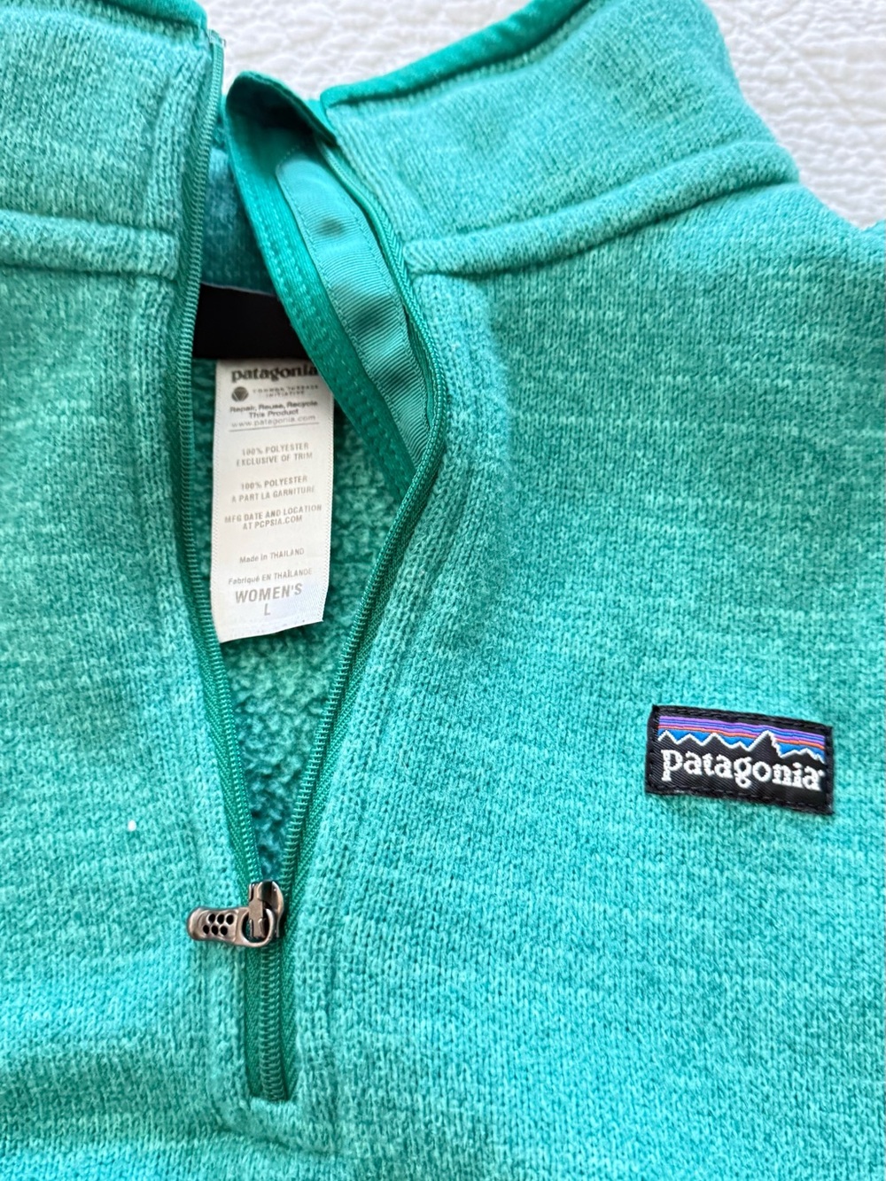 Patagonia Women's Teal Green Quarter-Zip Utility Jacket - Picture 2 of 3
